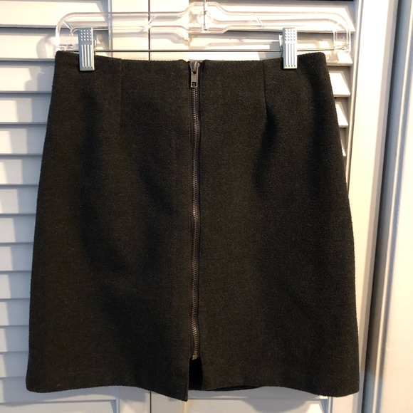 Six Crisp Days Zip Front Wool Blend Mini Skirt - Picture 2 of 3